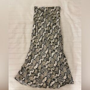 Snake print maxi skirt